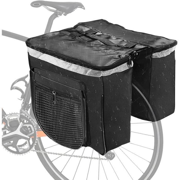 Sacoches pour vélo,portebagages, double sacoche,sac multifonction,étanche,avec poignée,noir