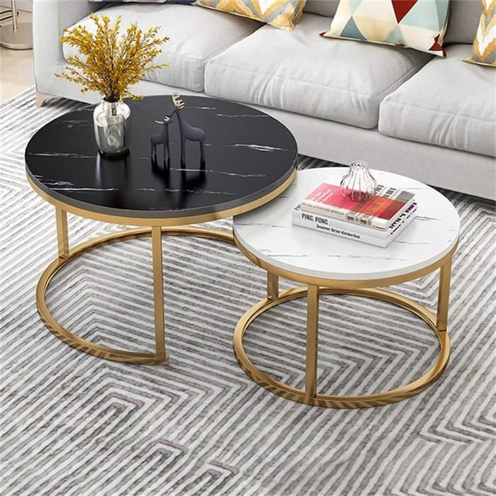 table gigogne liusuwalker tables basses gigognes table dappoint en bois dessus de table effet marbre lot de 2 pour salon balcon 161 cdiscount maison