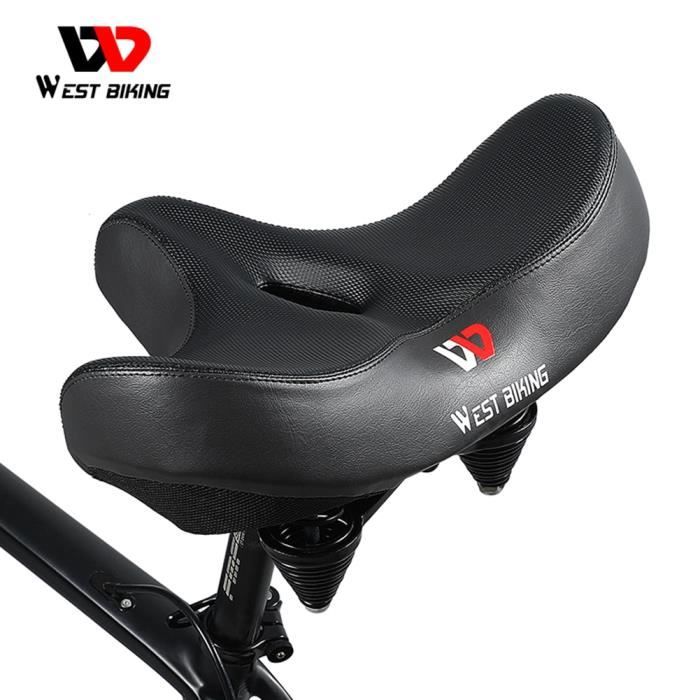 WEST BIKING – selle Large de vélo de route et vtt respirante et antidérapante coussin épais et doux ajour