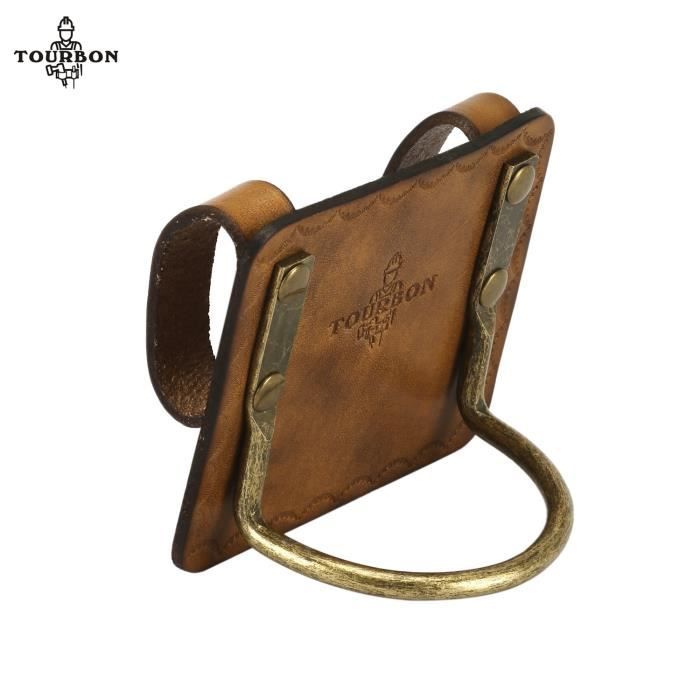 Tourbon en cuir véritable, porte marteau, avec boucle en acier robuste Tourbon en cuir véritable, porte marteau, avec boucle en acier robuste