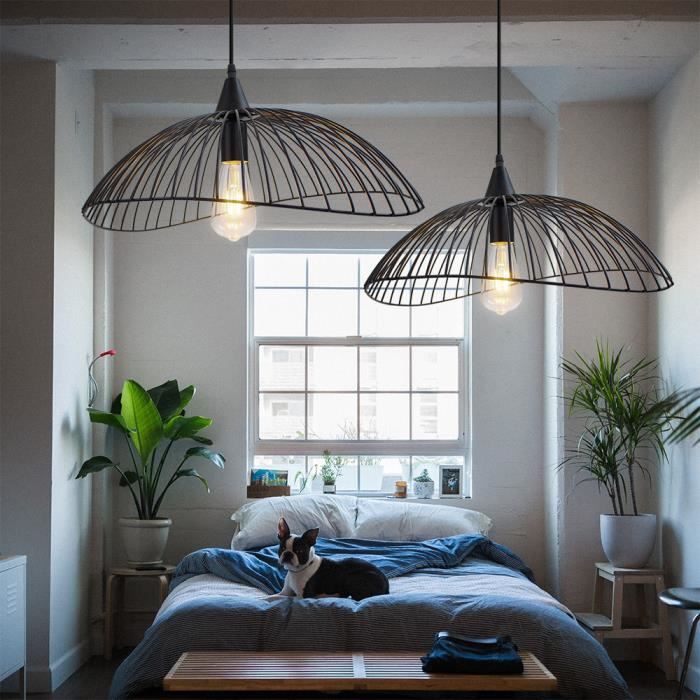 Suspension Industrielle LED_Sone – Métal Noir – Réglable En Hauteur – 1 à 3 Lumières