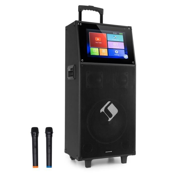 Auna PA Karaoke Complet, Système de Sono Professionnel Karaoké, 2 Micro sans Fil, Haut-Parleur