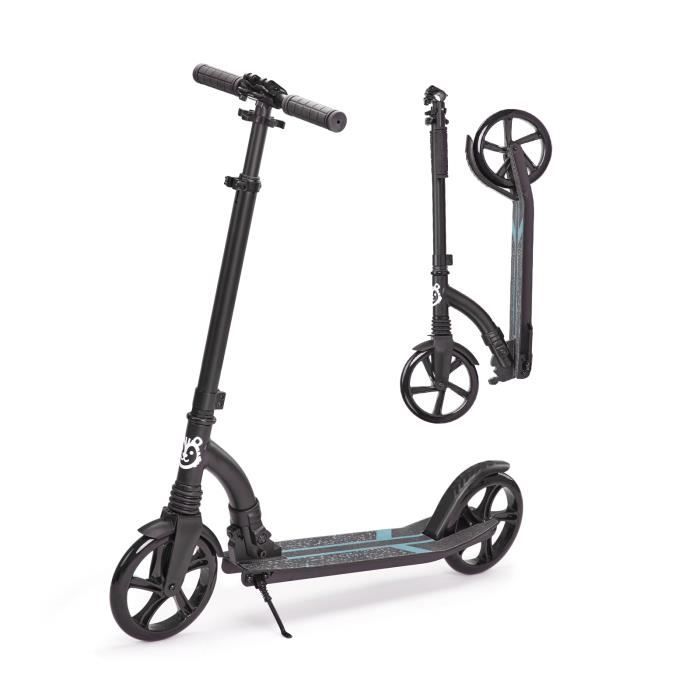 Trottinette Pliable Pour Adultes Et Enfants (dès 7 Ans) - Poids Max 100kg, Roues 200mm, Freins à Disque Et à Pied