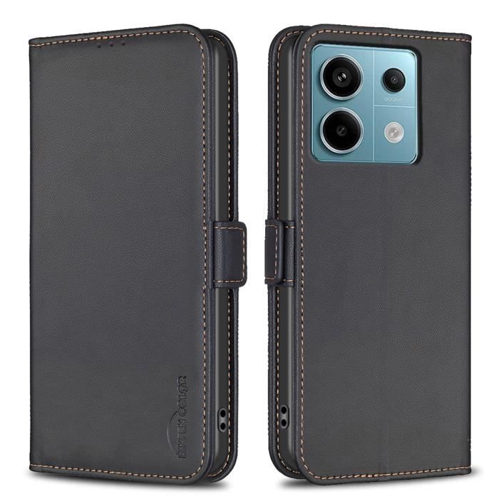 Coque Xiaomi Redmi Note 13 / 14 Pro / Poco F6/X6/X7 - Silicone & Cuir - Support Magnétique - Neuf