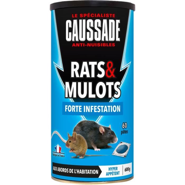 CAUSSADE - CARMUPT600 - Anti Rats et Mulots - Efficacité Maximale - Forte Appétence - Prêt A L'Emploi