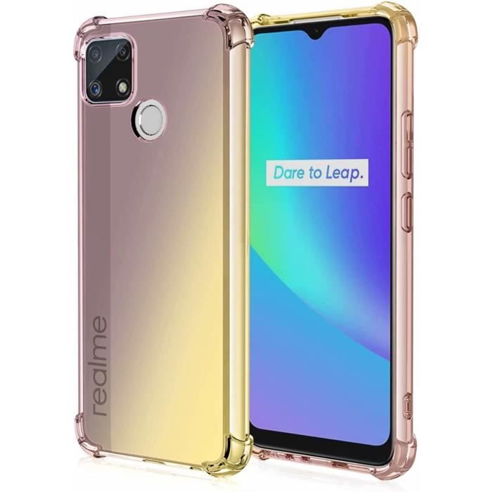 RankOne Coque De Téléphone Convient Pour Realme Note 60 / Realme Note 60X (6.74" Inches) Transparent TPU Silicone Dégradé De Couleur Case - Bleu Rose