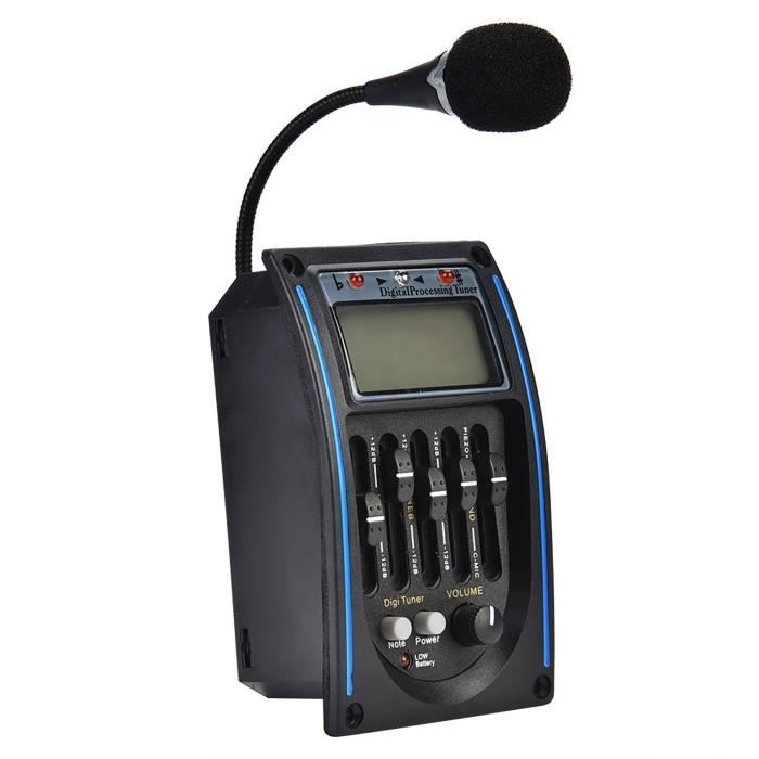 Cikonielf Micro 5 bandes préampli EQ Equalizer Piezo Digital Tuner