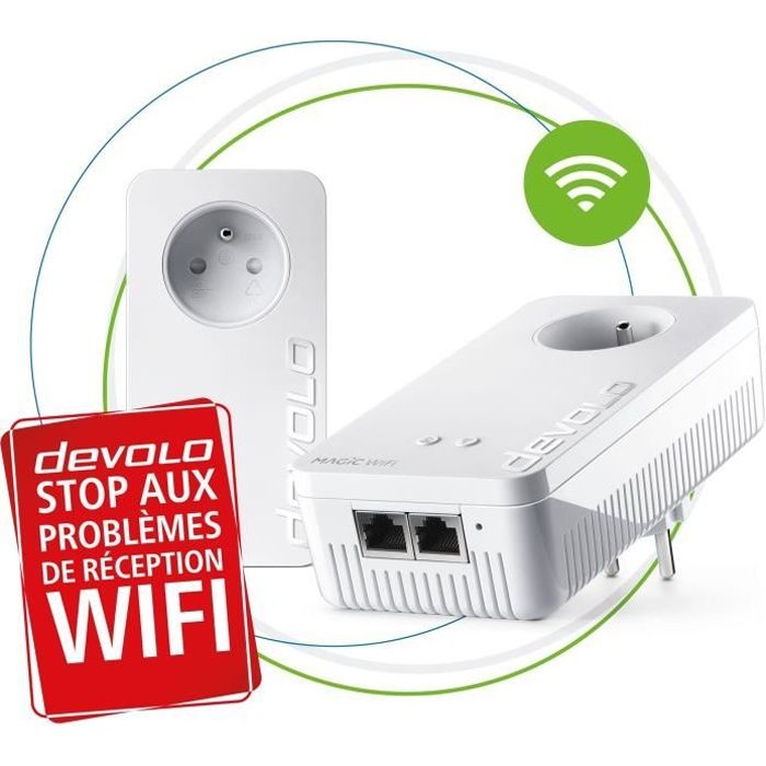 DEVOLO Magic 1 WiFi - Starter kit - 2 adaptateurs CPL - 1200 Mbits/s -  Cdiscount Informatique