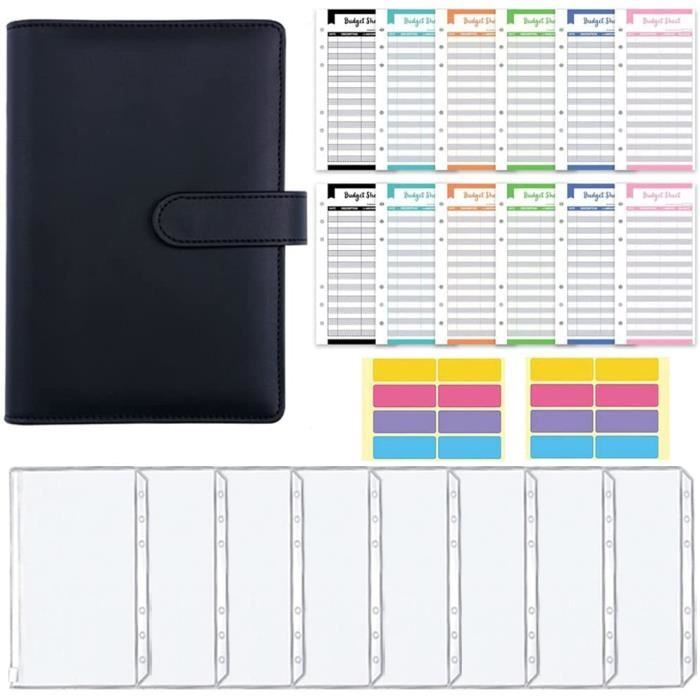 Classeur Budget A6 Svalor - 6 Trous, 8 Pochettes Zippées - Avec étiquettes Et Feuilles De Budget