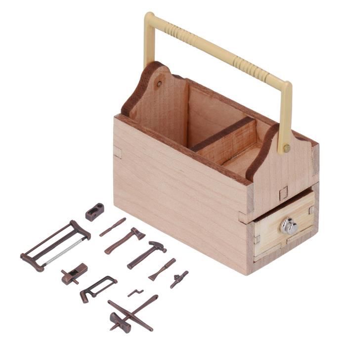SURENHAP 1:12 Outils Miniatures De Maison De Poupée Boîte à Outils De Maison Miniature à L