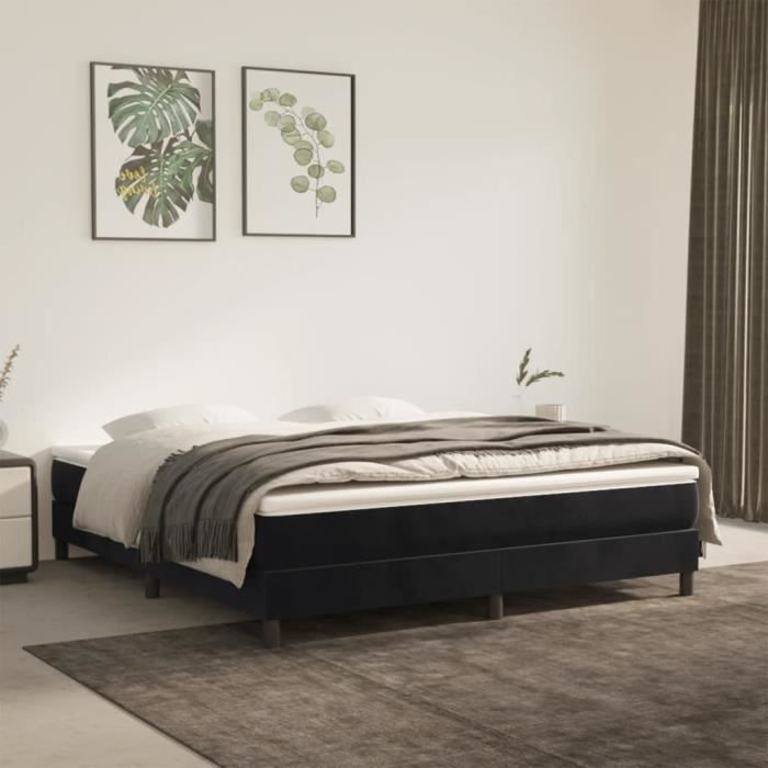 Sommier à ressorts de lit Noir - ESTINK - 180x200 cm - Tapissier - Pieds inclus