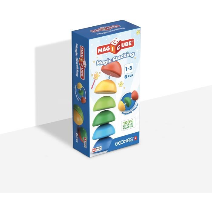 Blocs magnétiques GEOMAG Magicube 060 6 pièces Empilables Plastique recyclé