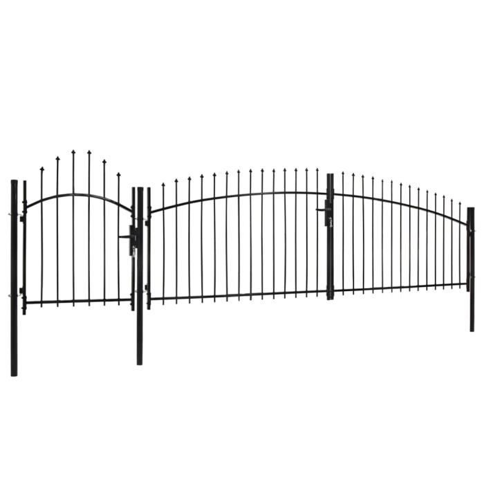 Festnight Portillon de Jardin Double Noir 