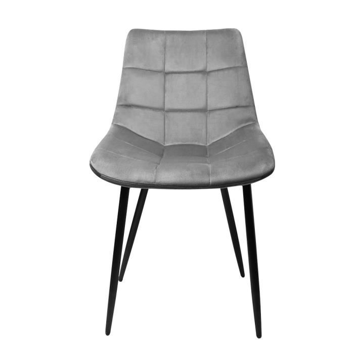 MODFU Lot de 2 Chaise de salle à manger rembourrée. assise en Velours. structure Métallique. pieds réglables. Gris à partir de 79,99 € (juin 2026
