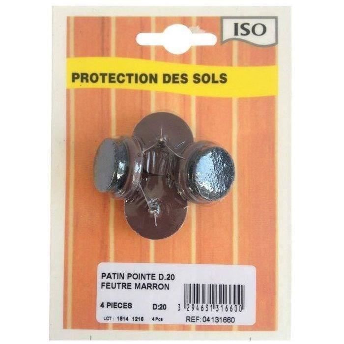 Patin métal à pointe Ø20 blister de 4 pcs