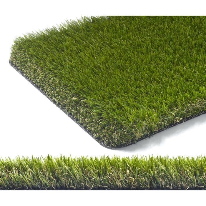 gazon synthetique haut de gamme 40 mm superb 1 x 5 m vert clair et fonce cdiscount jardin