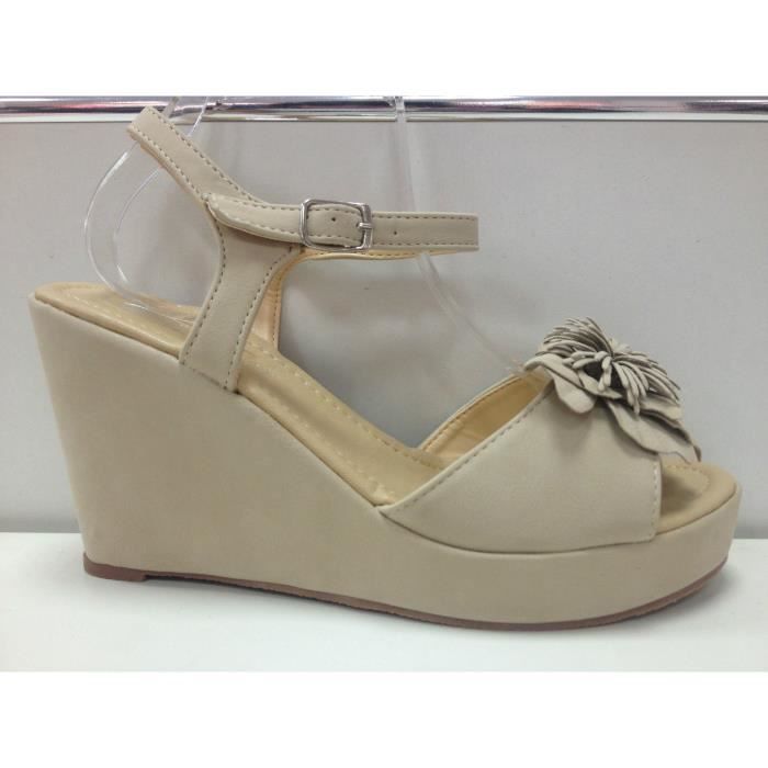 Sandales Compensées Naturalizer Femme - Taille US 9.5 - Bout Ouvert Corail - Occasion