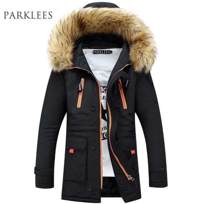 Doudoune Homme Hiver Marque Parka Homme Fourrur... Noir  Cdiscount