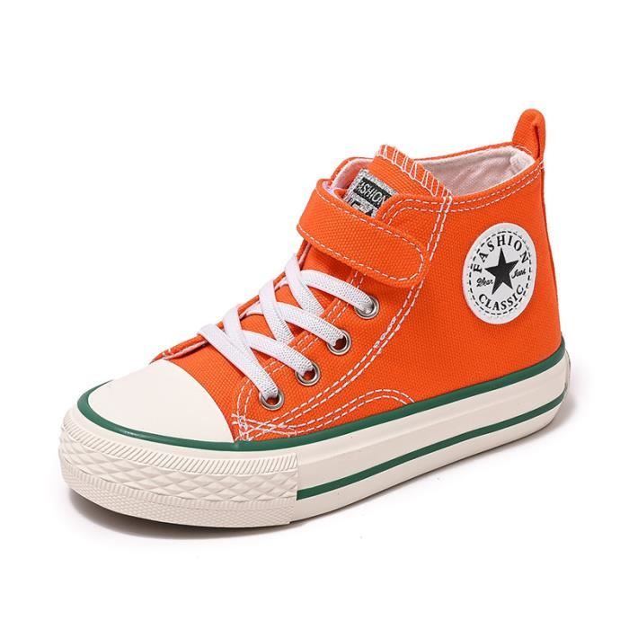Converse orange enfant discount