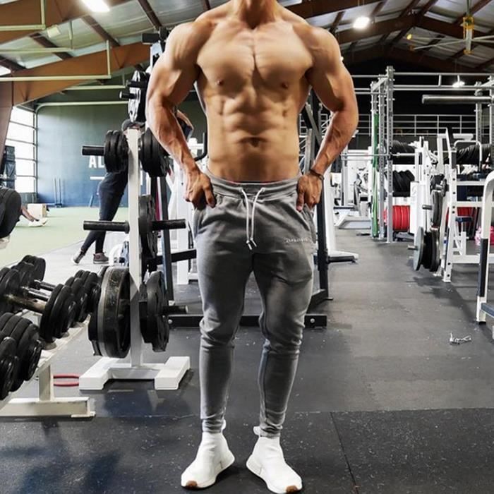 BUXKR Pantalon de jogging fin pour homme pour la gym, la