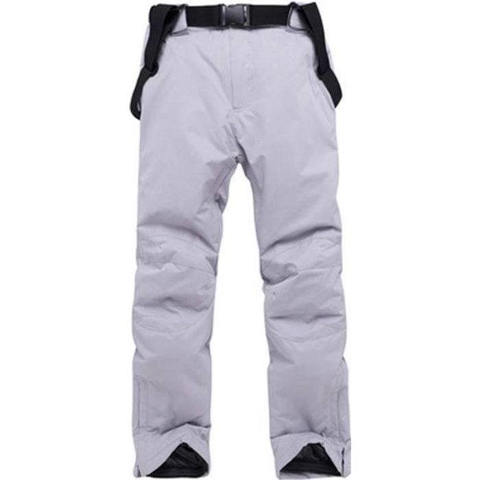 Pantalon de Ski Femme Impermeable Chaud Epais Hiver Taille Elastique Tissu Respirant Couleur Unie