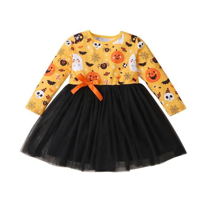 Enfant Fille Vetement Halloween Tutu Robe Princesse Manche Longue Automne Hiver Bebe 18 Mois 6 Ans Orange Orange Orange Cdiscount Pret A Porter