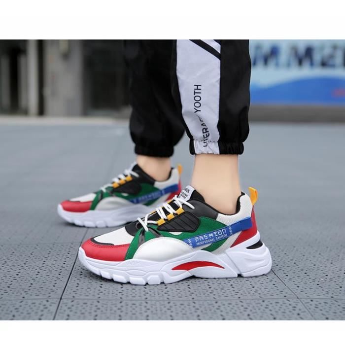 BASKET Homme Confortable Marque De Luxe Nouvelle Mode Respirant vert