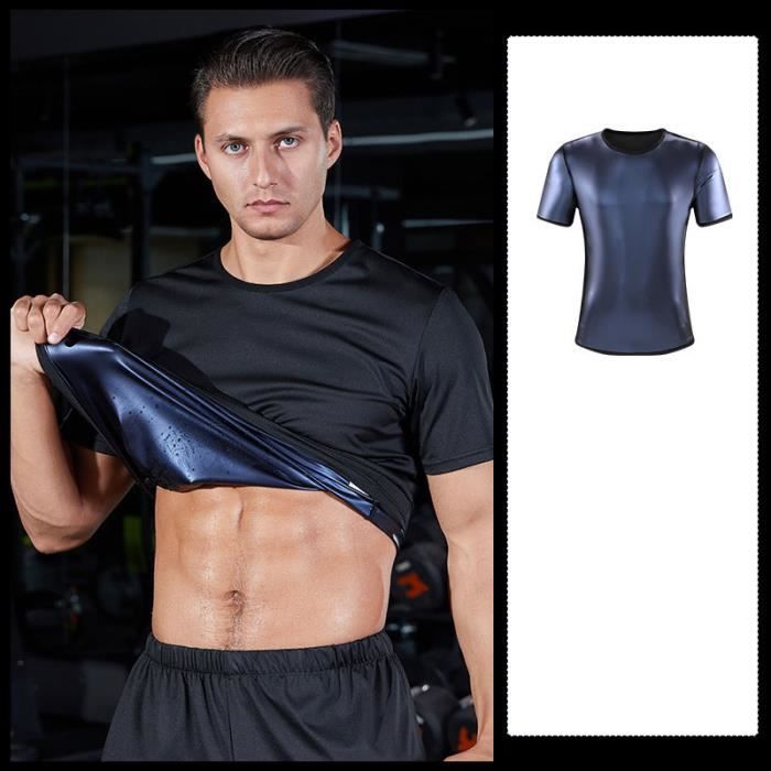T shirt de Sudations Manches Courtes Homme Amincissante Sport