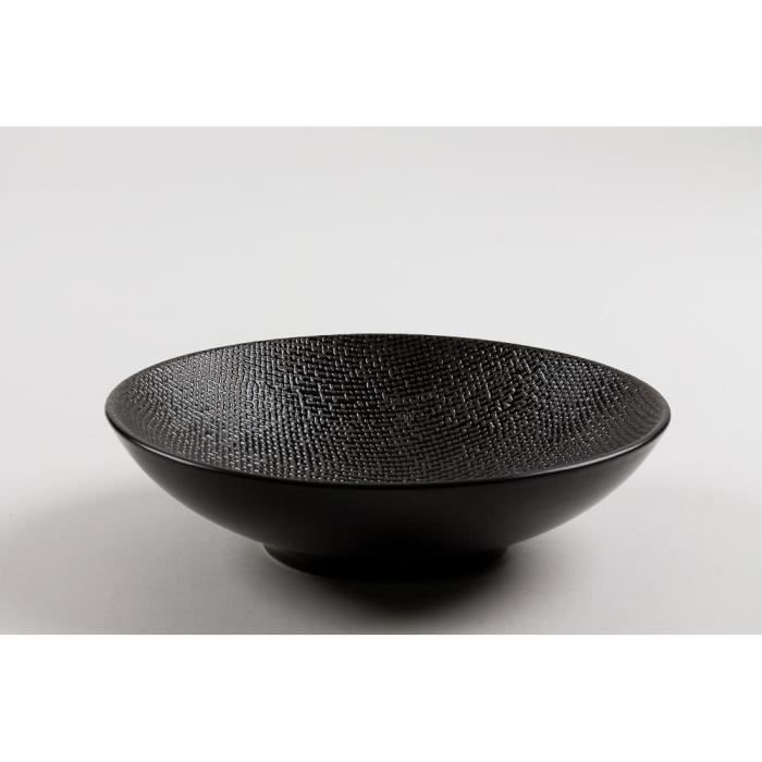 Assiette - Table Passion - Calotte Vesuvio - 19 cm - Noir - Lot de 6 pièces