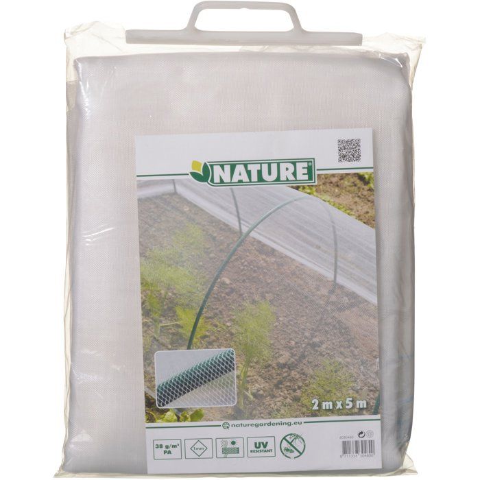 Voile anti-insecte - NATURE - 2 x 5 m - 18 x 18 mm - 38g/m² - Blanc