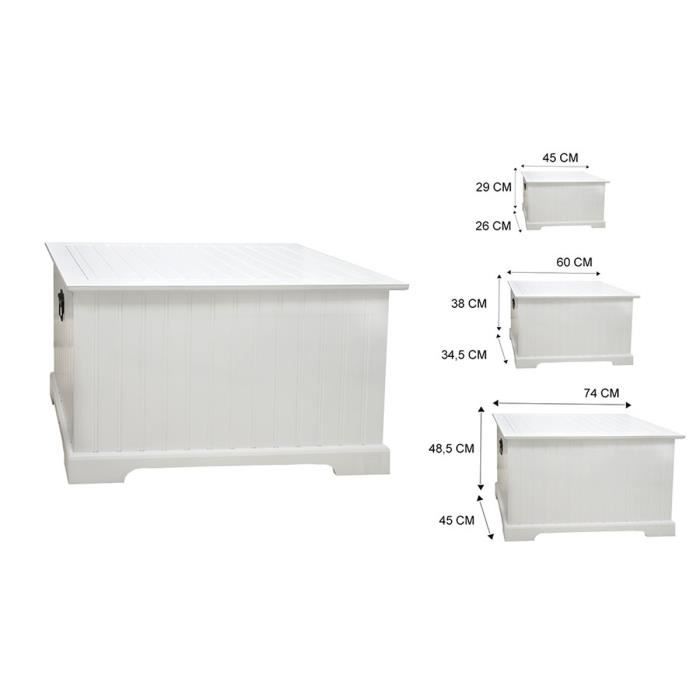Malle De Rangement Blanc Achat Vente Pas Cher