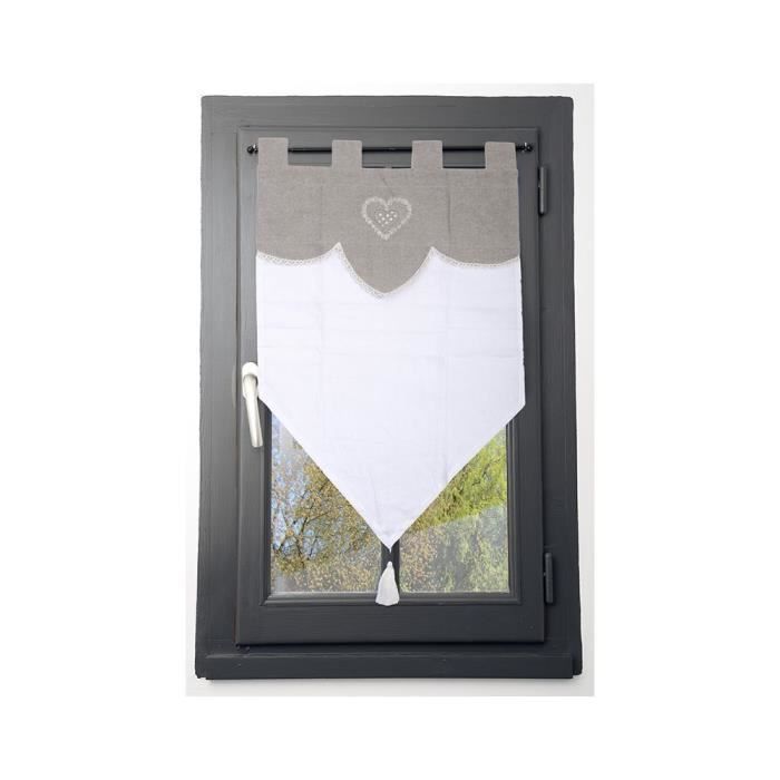 Brise bise 45x60 coton cur brodé VERONE - Cdiscount Maison