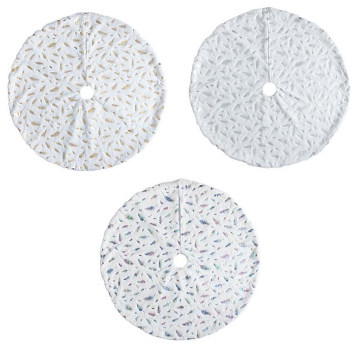 Mini Jupe De Sapin De Noël Blanche Ronde 38cm - Tapis Flocons De Neige Argenté Pour Petit Arbre, Décoration Festive Élégante