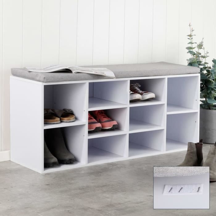 Armoire à chaussures avec oreiller de banc, Meuble d'entrée rangement