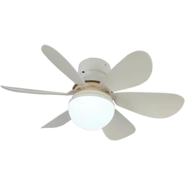 VARICART Ventilateur Plafond Silencieux Avec Lumière LED Et Télécommande - 6 Vitesses, 3 Températures Couleur Dimmable, Douille E27, 5 Pales