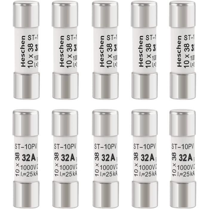 Fusibili Solari GPV 32A 1000VDC - Per Impianti Fotovoltaici, 10 Pezzi