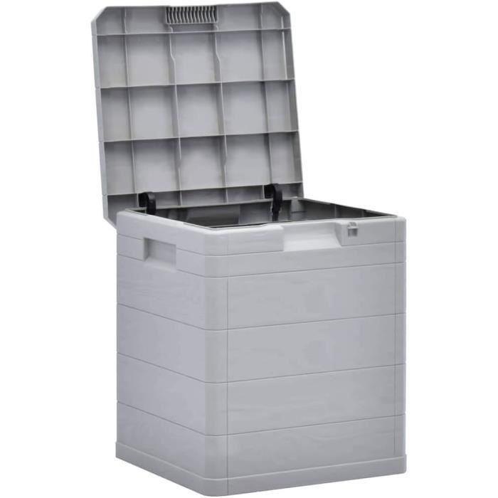 Coffre De Rangement En Plastique (Effet Bois) – 42,5x44x50 Cm – 90 L – Marron – Pour Jardin, Jouets, Extérieur