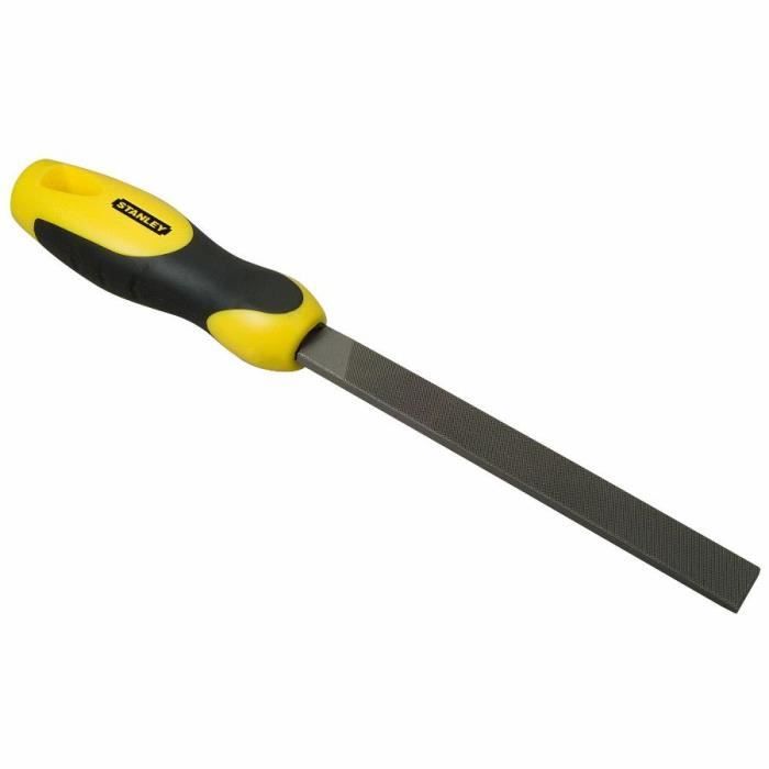Lime plate mi-douce - STANLEY - 200mm - Acier carbone - Design ergonomique - Poignée bimatière