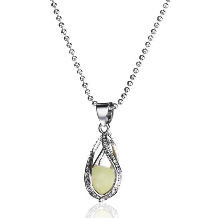 Goutte deau Pendentif Cha/îne Transparent Collier doreilles Ensemble De Bijoux pour Les Femmes De Mari/ée De Soir/ée De Mariage