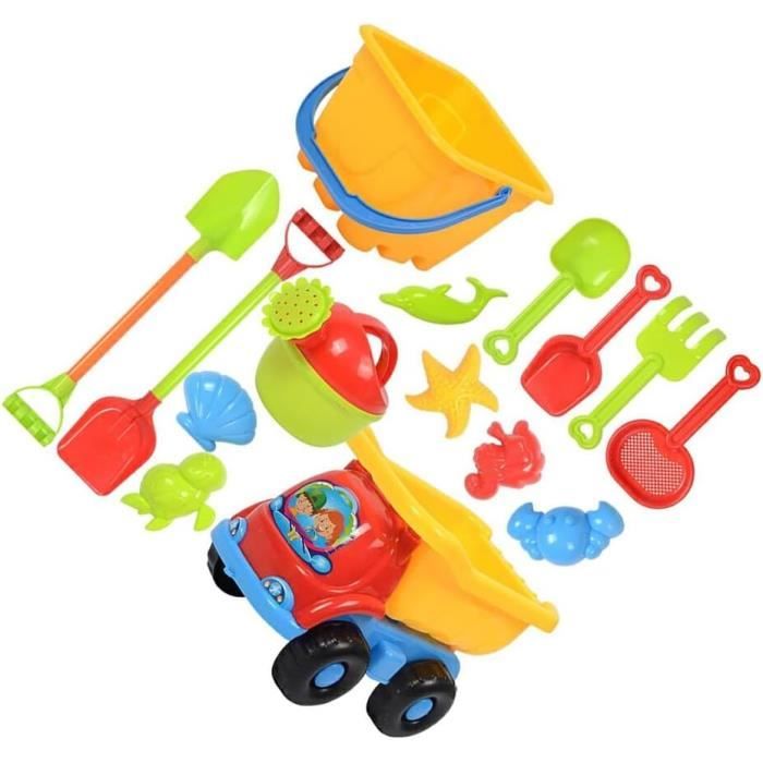 Jouet De Plage Pour Enfants - Seau Pliable Avec Pelle, Râteau, Arrosoir, Moules - Set Complet Pour Jeux De Sable