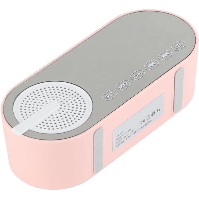 Radio-réveil Bluetooth Avec Haut-parleurs Doubles – Appel HD, FM Numérique, Batterie Longue Durée (Or Rose)
