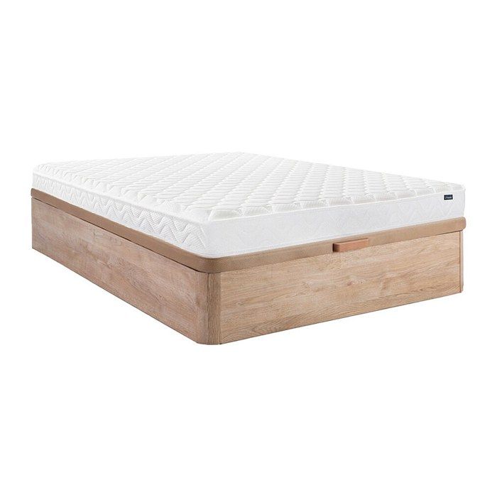 Ensemble 140 x 190 cm sommier coffre naturel clair + matelas mémoire de forme ép.15cm - PELOPS de YSMÉE Ensemble 140 x 190 cm sommier coffre naturel clair + matelas mémoire de forme ép.15cm - PELOPS de YSMÉE