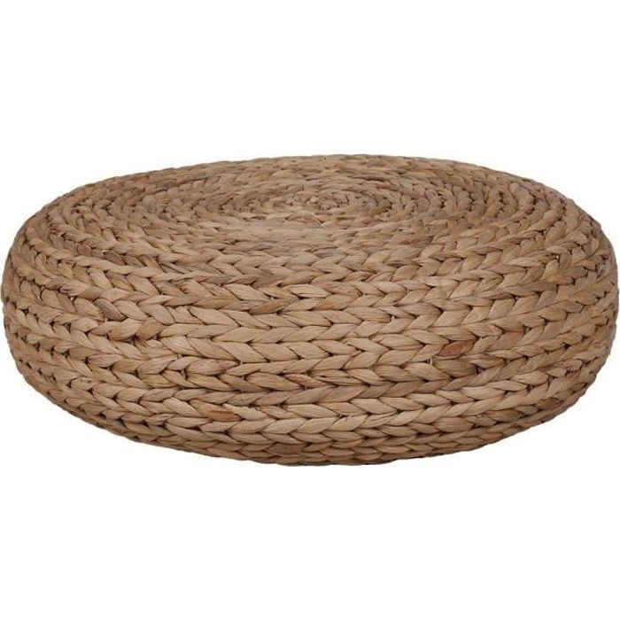 Pouf en jonc de mer tressé VENTEUNIQUE IVANKA Assise d'appoint