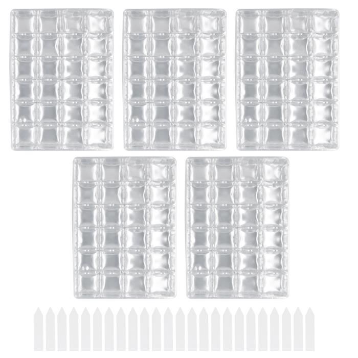 Lot De 5 Plateaux De Plantes D'intérieur Carrés En Plastique