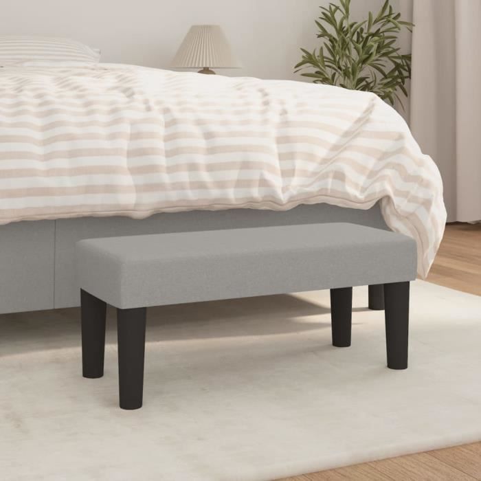 346616 vidaXL Banc Gris clair 70x30x30 cm Tissu
