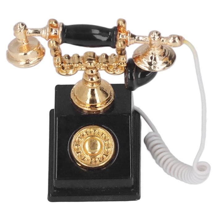 Téléphone Jouet En Bois Vintage à Disque Rotatif - Simulation Pour Enfants, Développement Intellectuel
