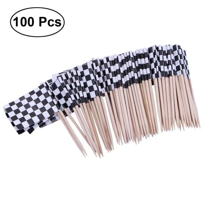 100 Cure-dents Drapeaux Pays – Mini Drapeaux Sur Bâtons Pour Décorer Cocktails, Cupcakes, Buffets