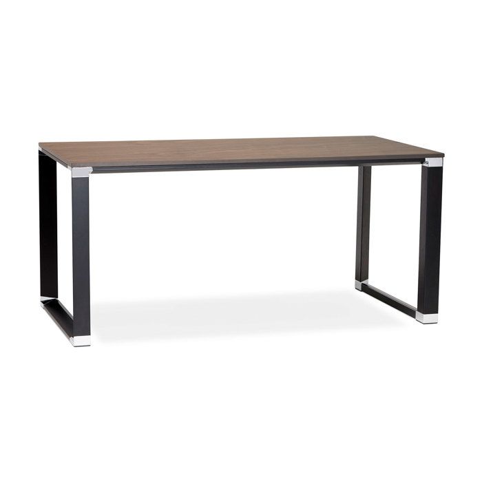 Bureau Droit Design Warner En Bois Finition Noyer Et Metal Noir 160x80 Cm Dimensions 3d 160x80x74 Cm Bureau Droit Moderne Achat Vente Bureau Mobilier Design Bureau