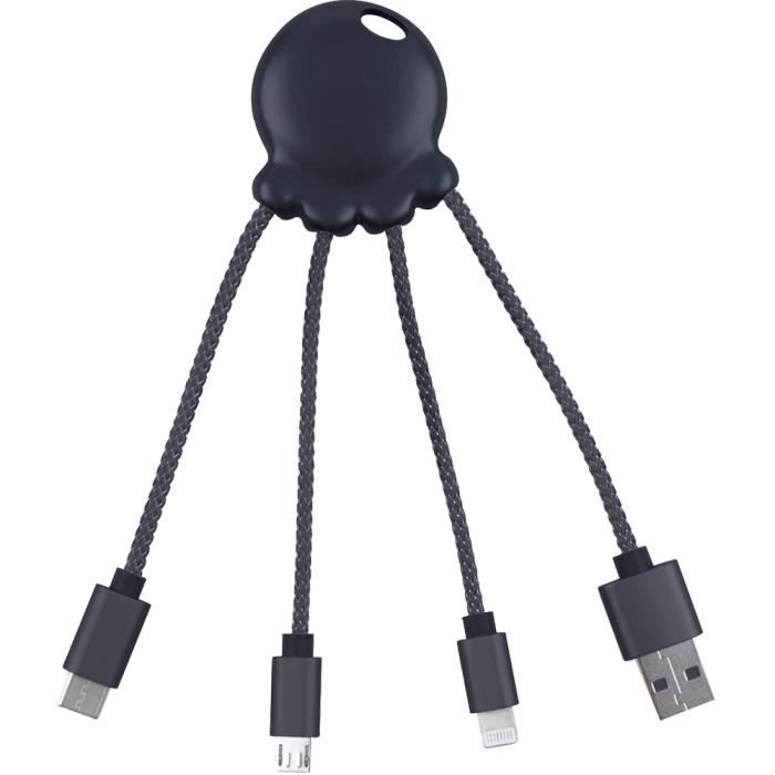 Cable Usb Multi Connecteurs Octopus Noir Metallique Xoopar Achat Cable Telephone Pas Cher Avis Et Meilleur Prix Cdiscount