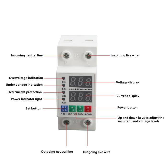 Voltmètre à Affichage Led Sur Rail DIN, Ampèremètre, Transformateur